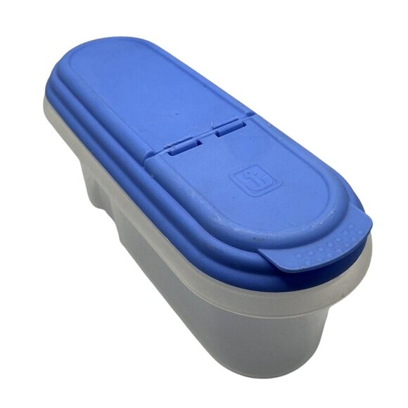 Vintage Anchor Hocking 1.5 QT Plastic Storage Container W/ Blue Lid Used - Picture 1 of 5